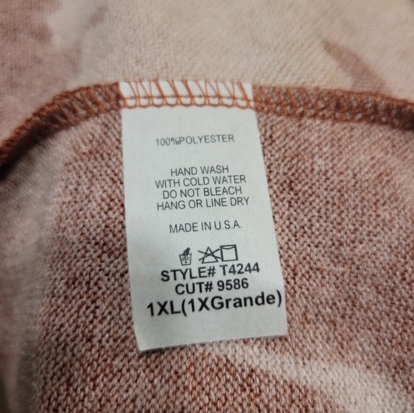 Floral Pullover Vented Back Sweater Size 1X Maroon - Picture 5 of 5